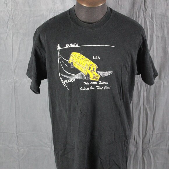 Vintage Protest Shirt - The LIttle School Bus That Did - Men's XL - Picture 1 of 7